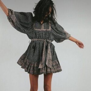 Cleobella Black and Tan Mini Dress